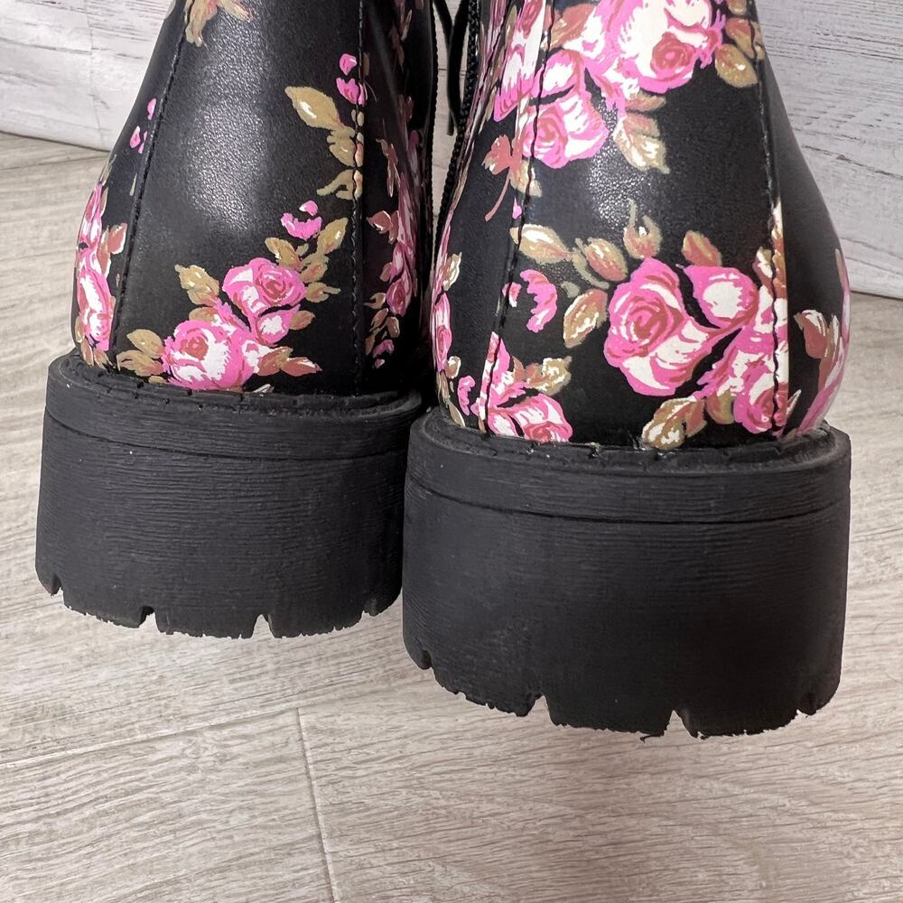 Jellypop Boots Womens Size 9M Black Ramsey Floral Chunky Combat Y2K 90's - Picture 10 of 16